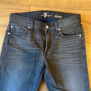 Mens 7 For All Mankind 29x30 Slimmy Gray Jeans